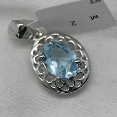 Blue Topaz 925 Sterling Silver Pendant - 1