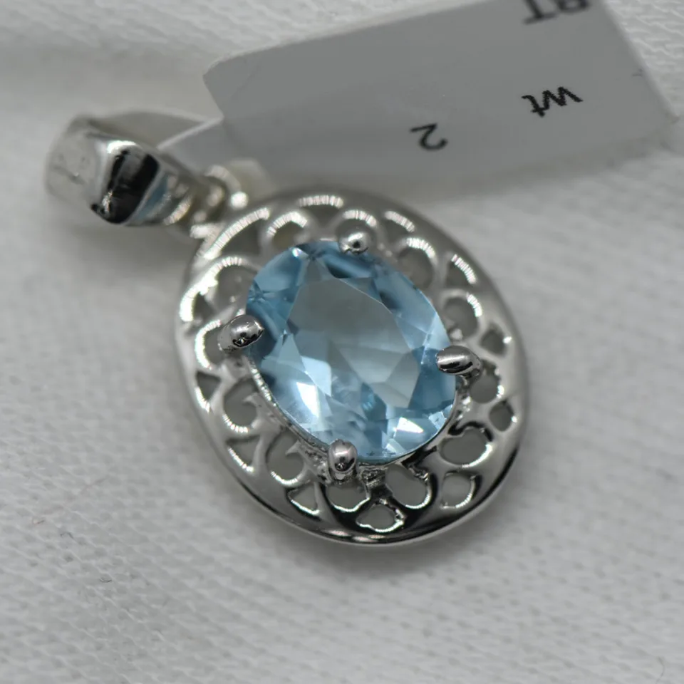 Blue Topaz 925 Sterling Silver Pendant