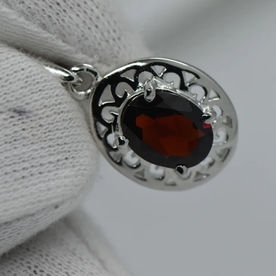 Natural Rhodolite Garnet Pendant