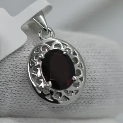 Natural Rhodolite Garnet Pendant - 2