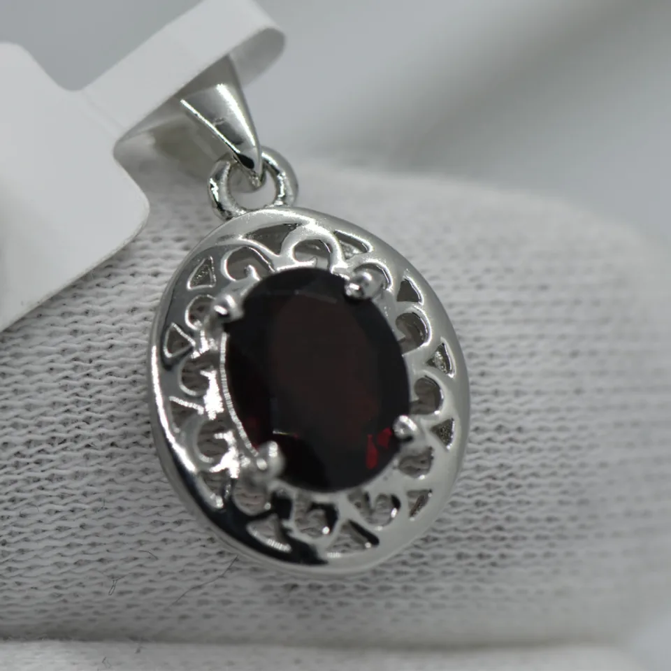 Natural Rhodolite Garnet Pendant - 2