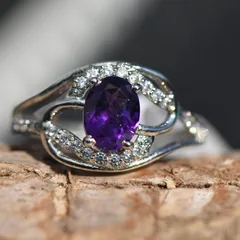 Amethyst Ring in Sterling Silver - 2