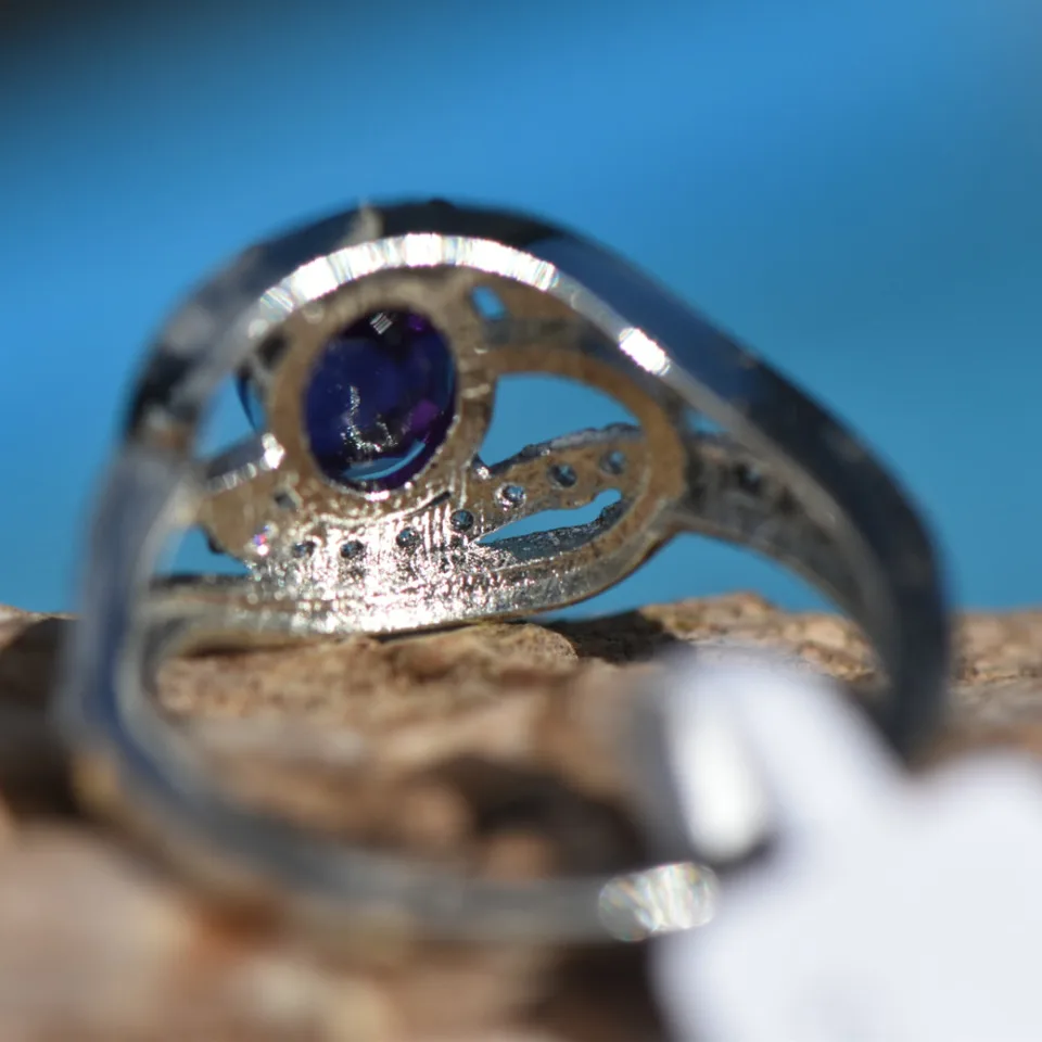 Amethyst Ring in Sterling Silver - 3