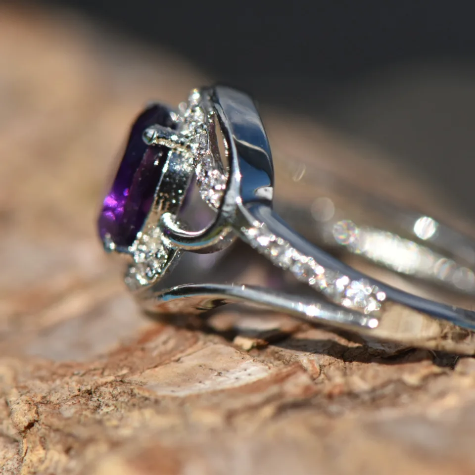 Amethyst Ring in Sterling Silver - 4