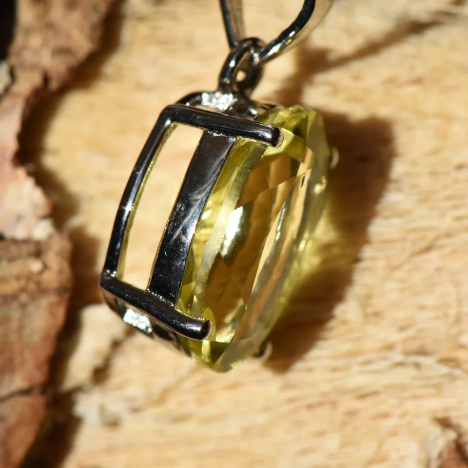 Natural Lemon Topaz Pendant - 3