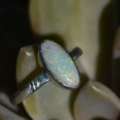 92.5 Silver Sterling Opal Ring - 4