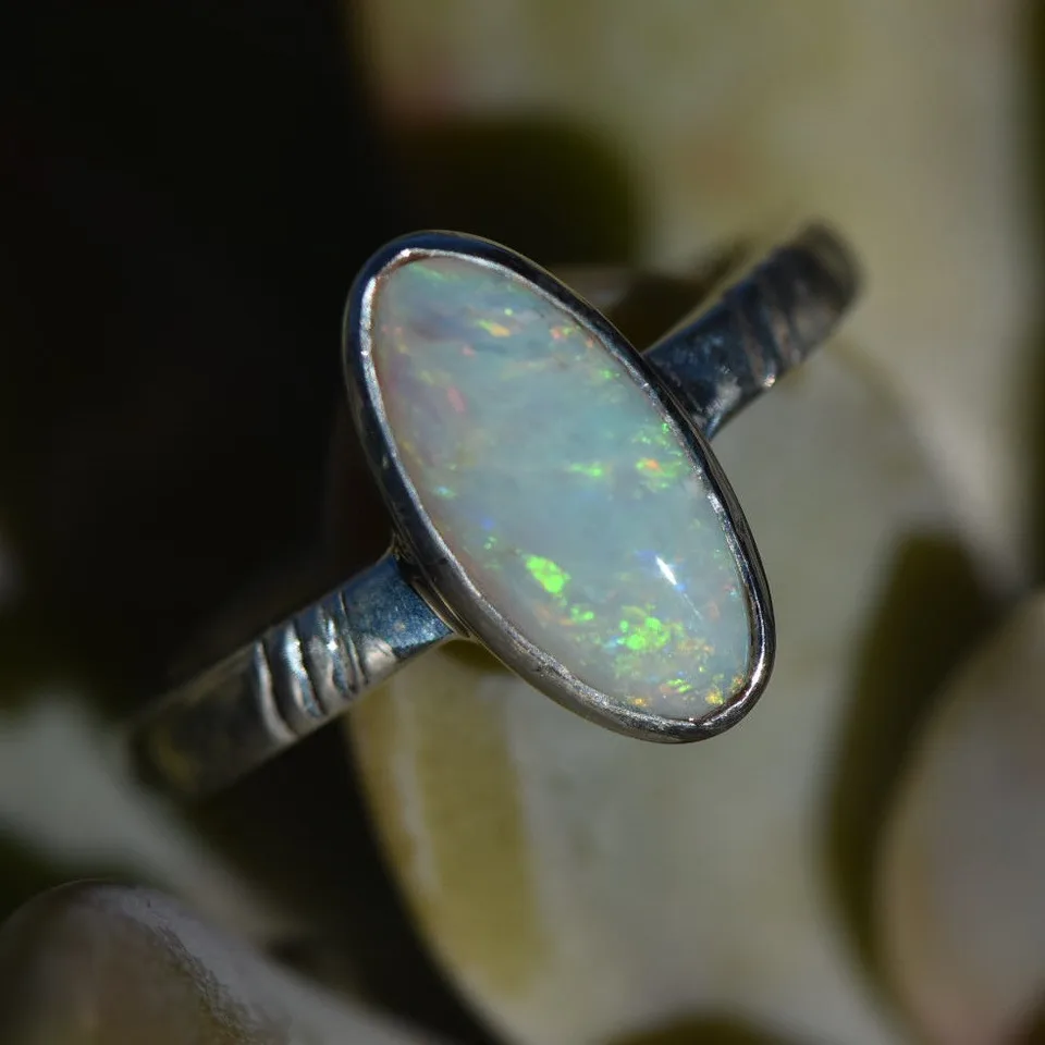 92.5 Silver Sterling Opal Ring - 2