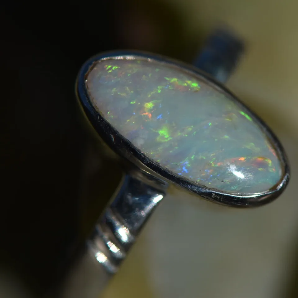 92.5 Silver Sterling Opal Ring
