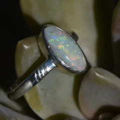 92.5 Silver Sterling Opal Ring - 5
