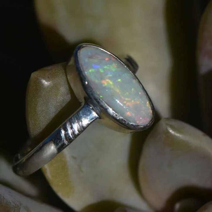 92.5 Silver Sterling Opal Ring - 5