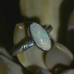 92.5 Silver Sterling Opal Ring - 7