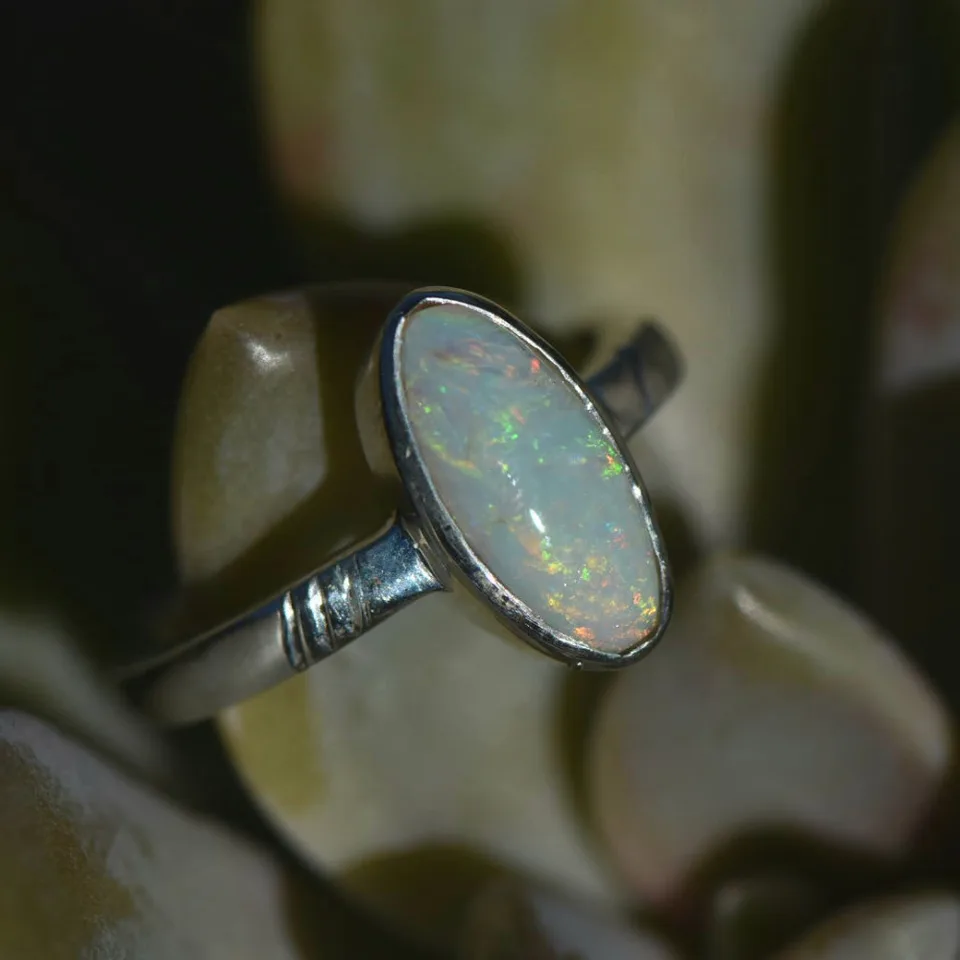 92.5 Silver Sterling Opal Ring - 7
