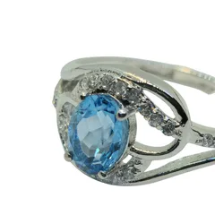 Blue Topaz Sterling Silver ring - 3