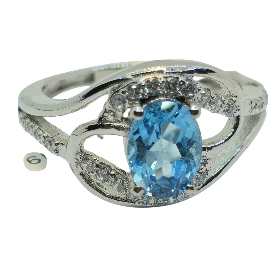 Blue Topaz Sterling Silver ring - 4