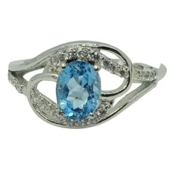 Blue Topaz Sterling Silver ring - 1