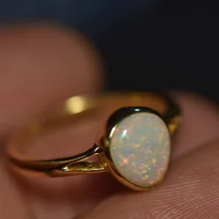 14K Gold Opal Ring - 8