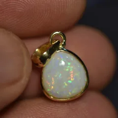 14K Gold Opal Pendant  - 1