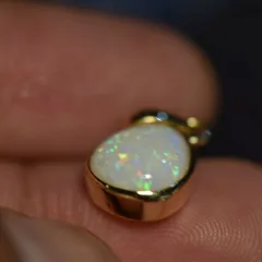 14K Gold Opal Pendant  - 8