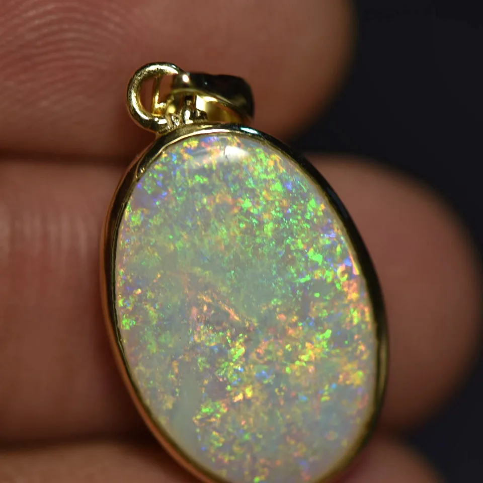 14K Gold Opal Pendant - 6