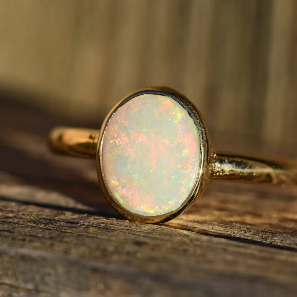 14K Gold Opal Ring - 4