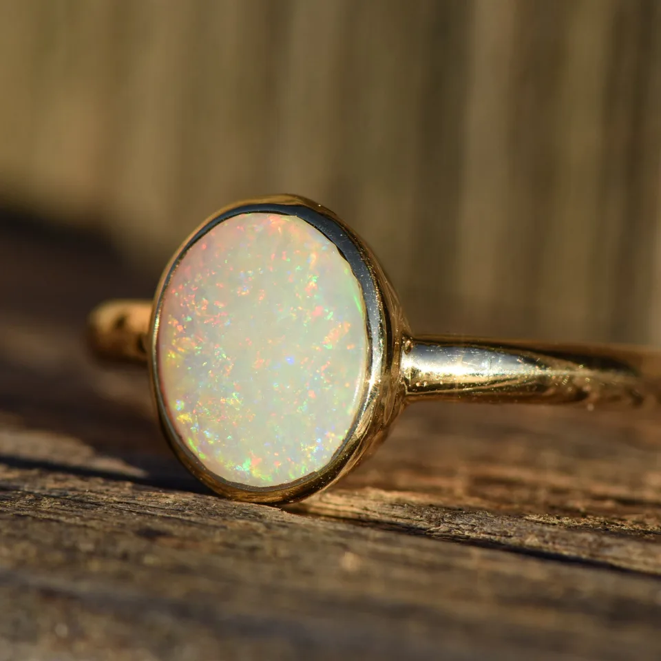 14K Gold Opal Ring