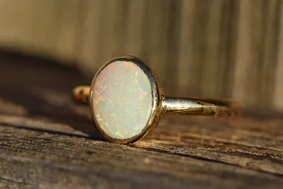 14K Gold Opal Ring