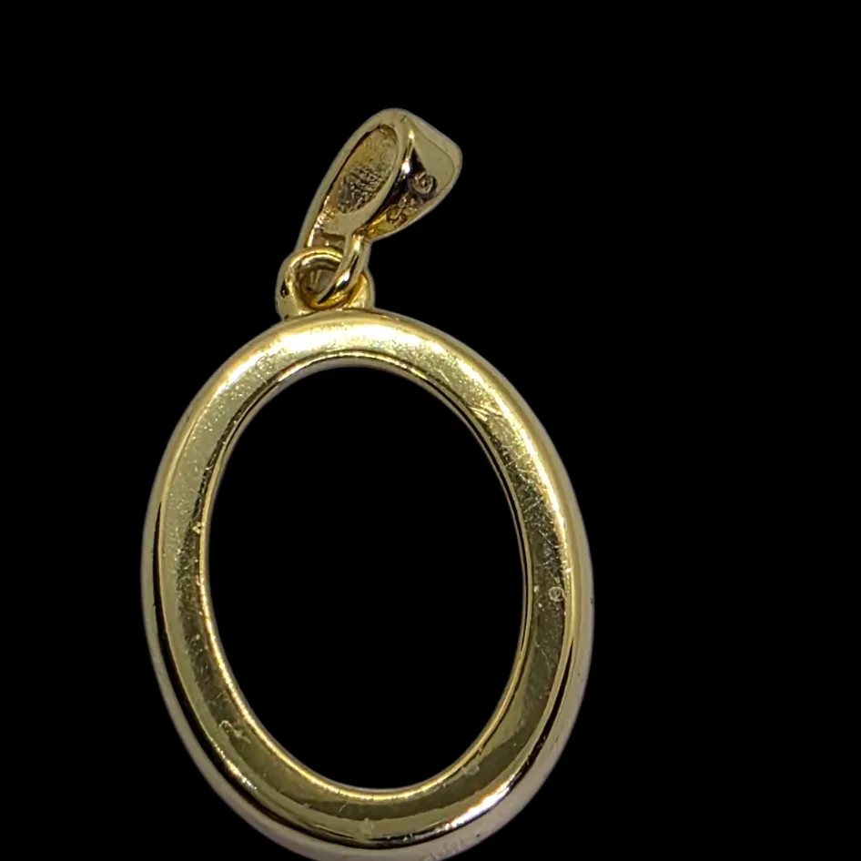 Gold plated sterling Silver pendant blank
