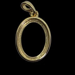Gold plated sterling Silver pendant blank - 2