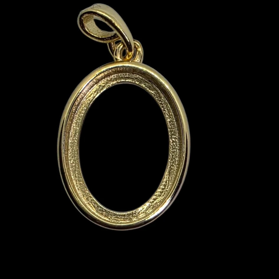 Gold plated sterling Silver pendant blank - 2