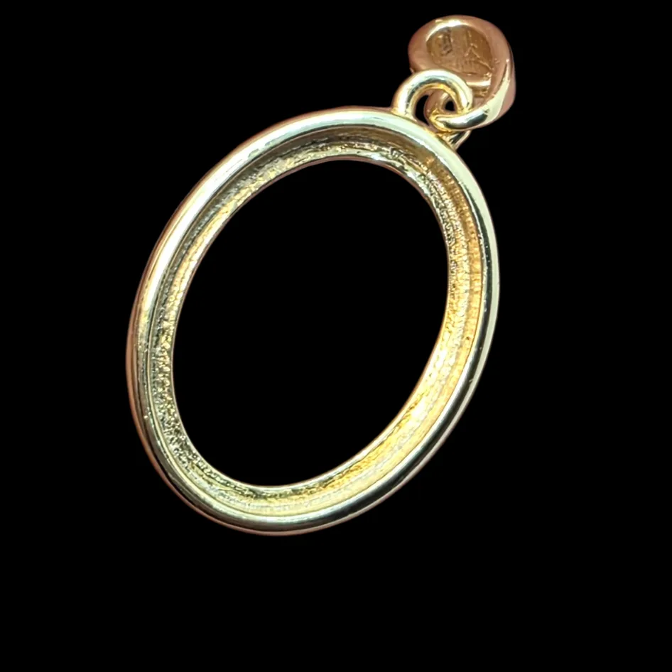 Gold plated sterling Silver pendant blank - 3