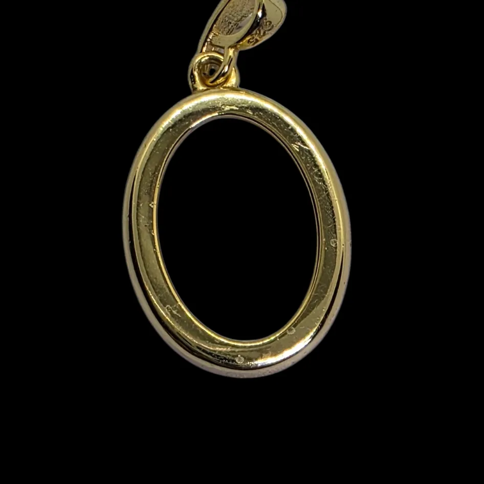 Gold plated sterling Silver pendant blank - 4
