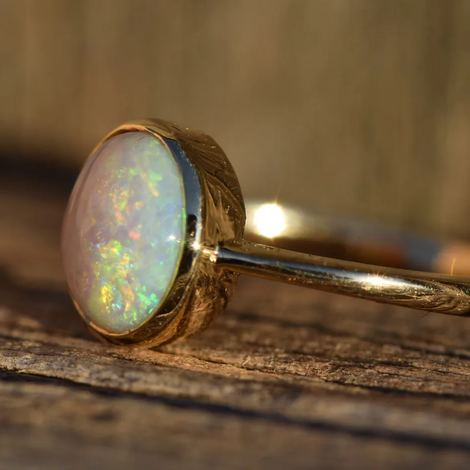 14K Gold Opal Ring - 4