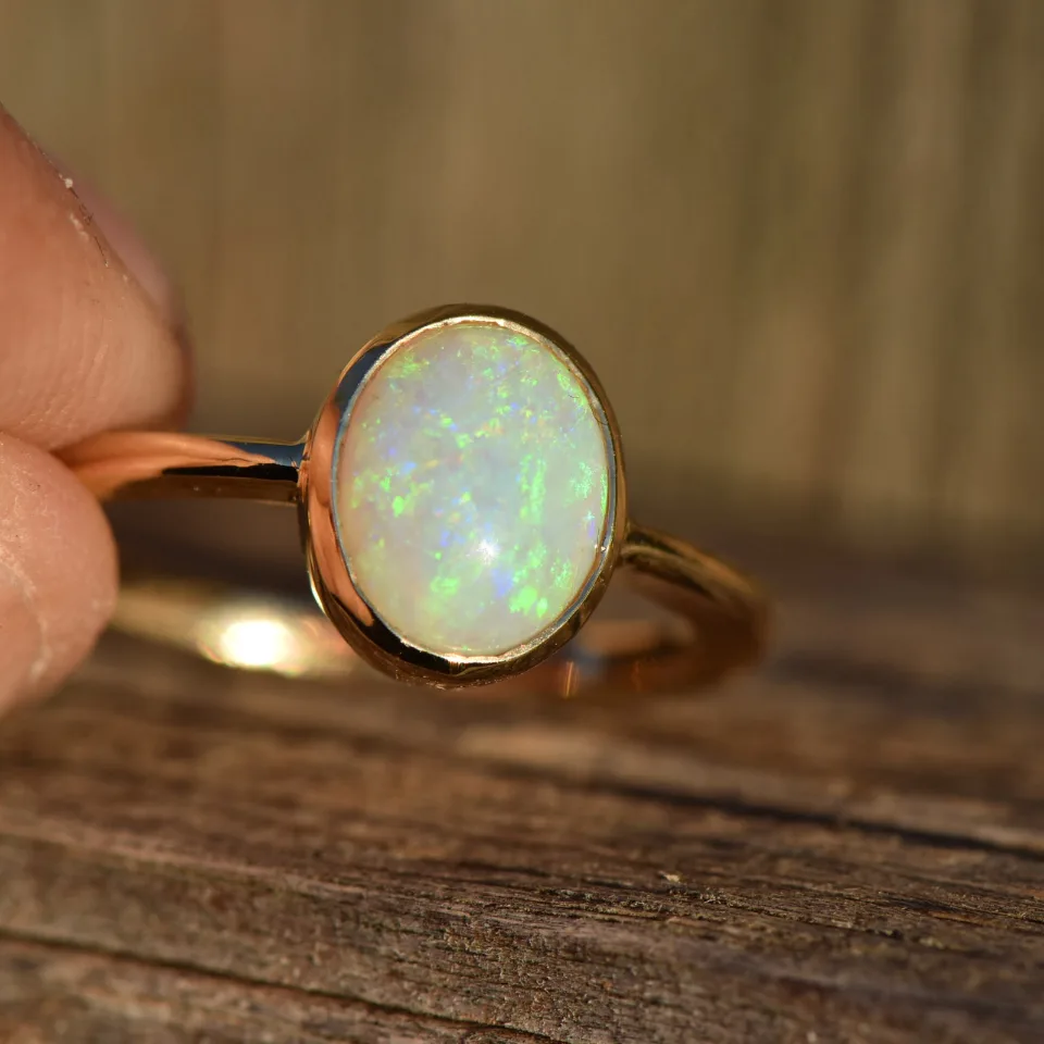 14K Gold Opal Ring - 8