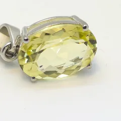 Yellow Topaz Sterling Silver Pendant - 1
