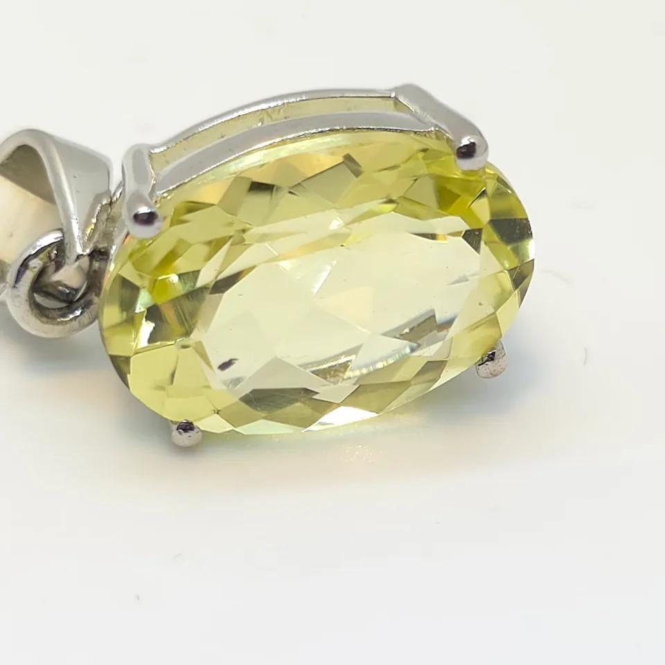 Yellow Topaz Sterling Silver Pendant
