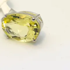 Yellow Topaz Sterling Silver Pendant - 2