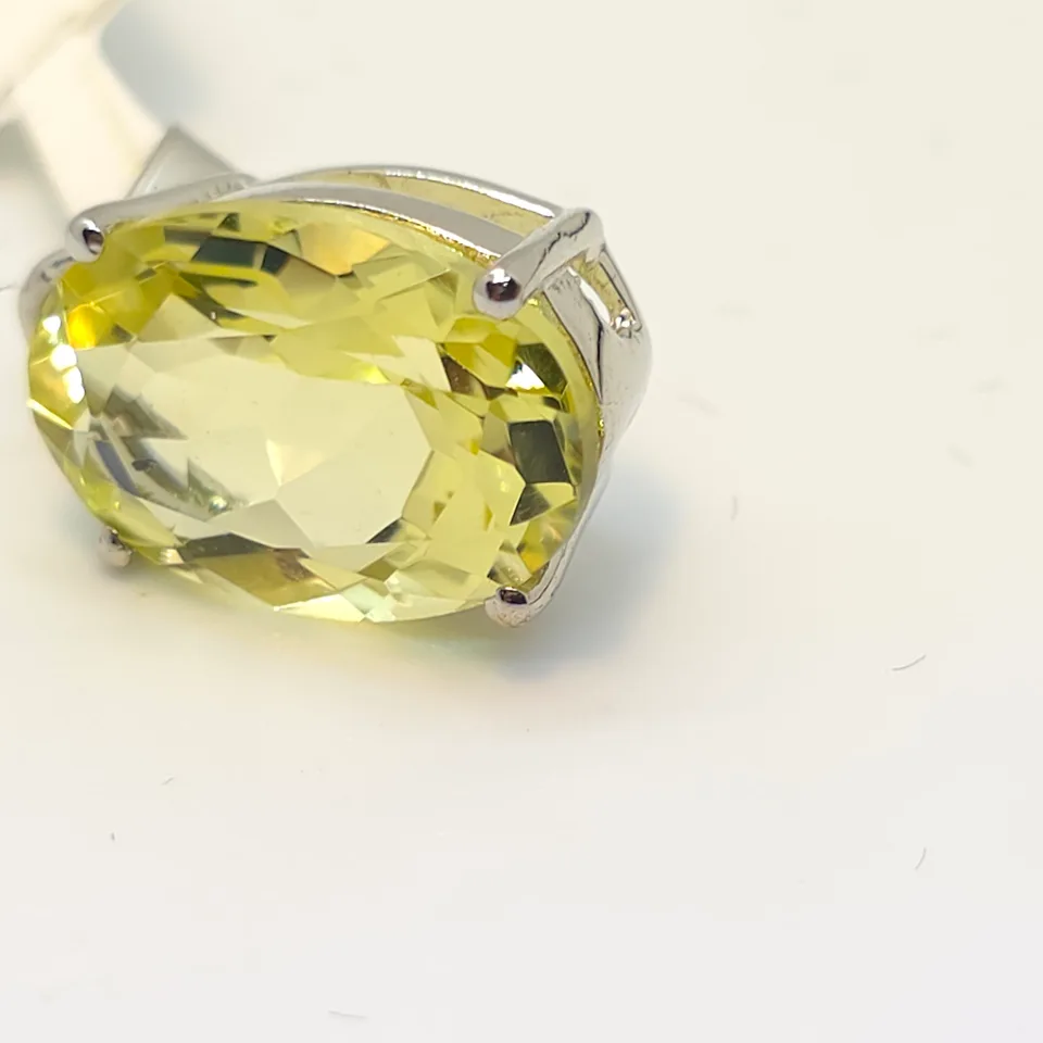 Yellow Topaz Sterling Silver Pendant - 2