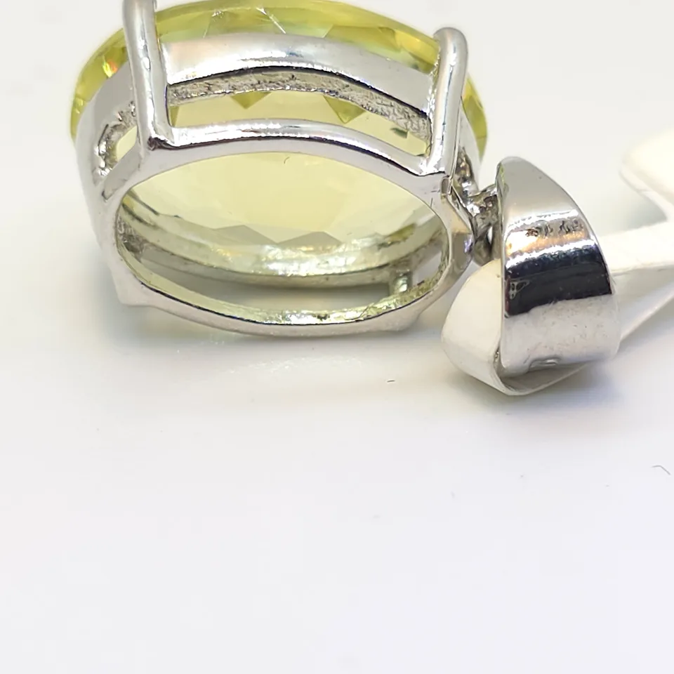 Yellow Topaz Sterling Silver Pendant - 3