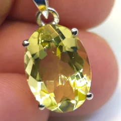 Yellow Topaz Sterling Silver Pendant - 6
