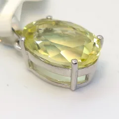 Yellow Topaz Sterling Silver Pendant - 7