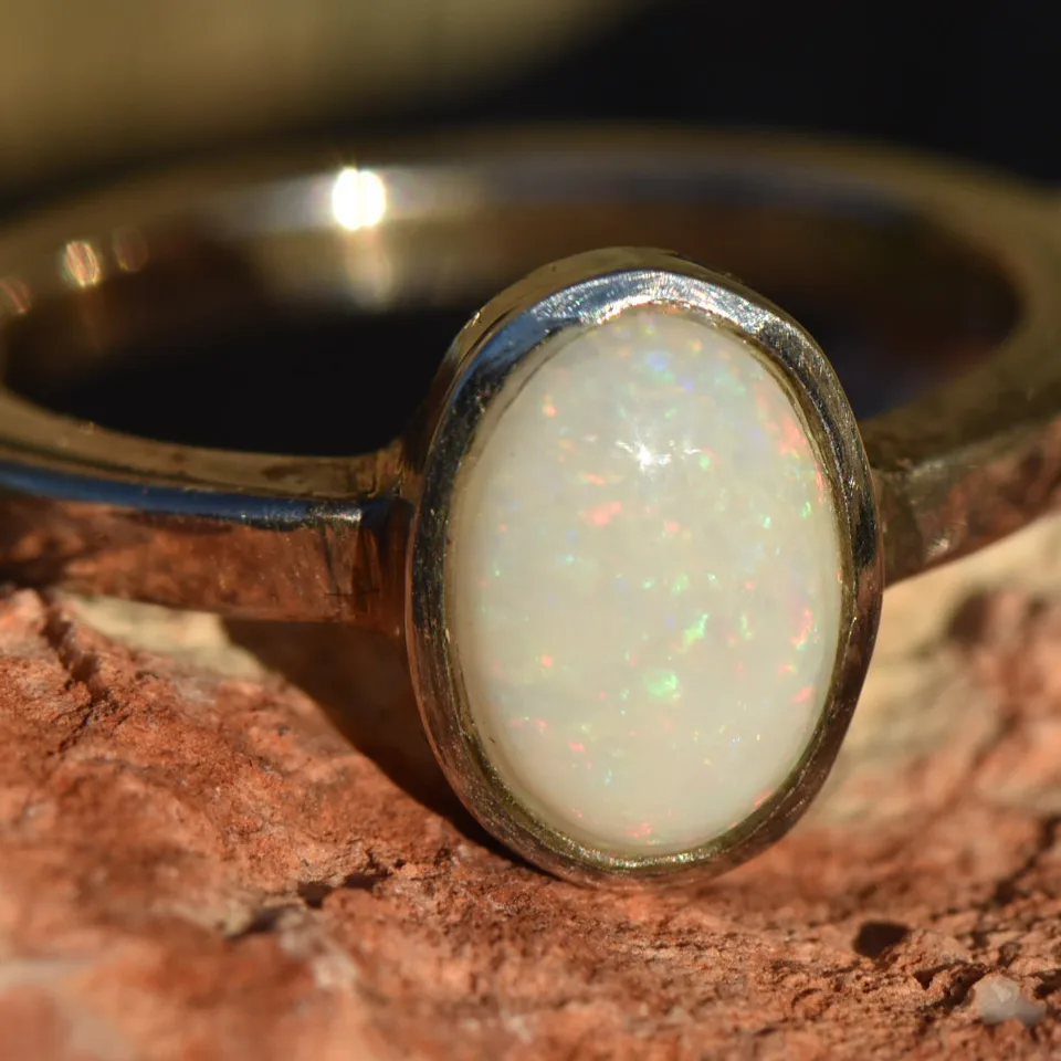 Coober Pedy Opal Ring Silver 925