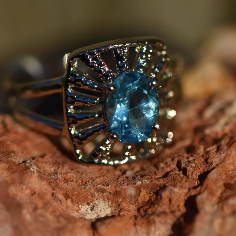 Blue Topaz Silver Sterling 925 - 4