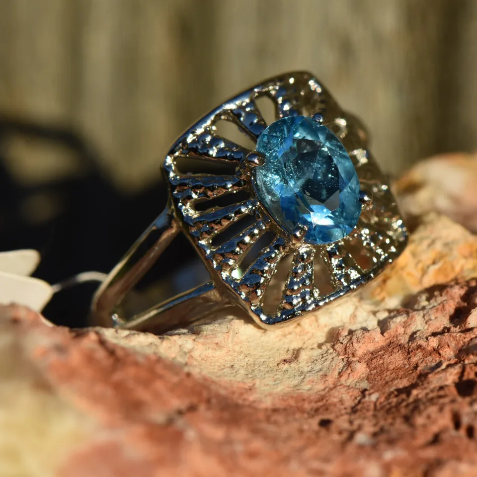 Blue Topaz Silver Sterling 925