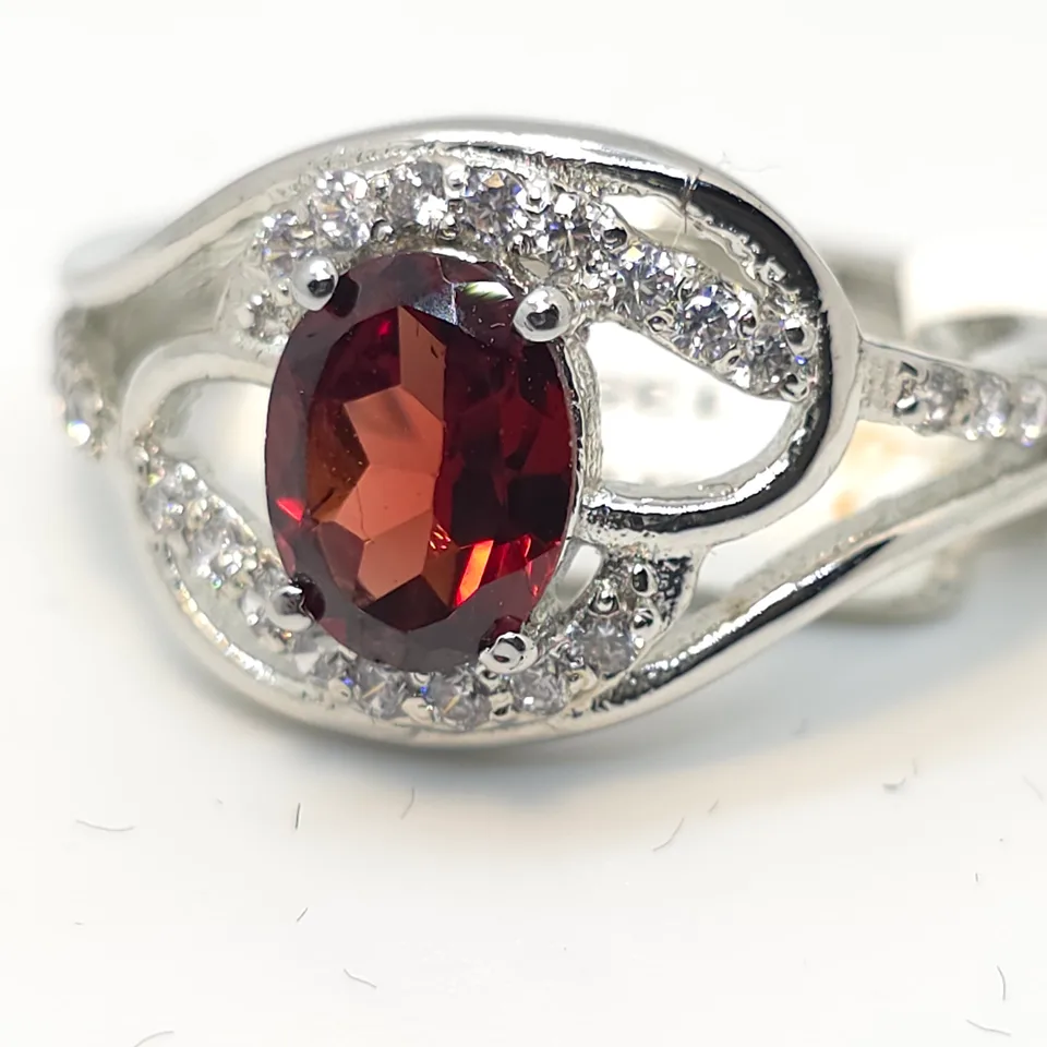 Garnet Sterling Silver ring