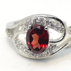 Garnet Sterling Silver ring - 2