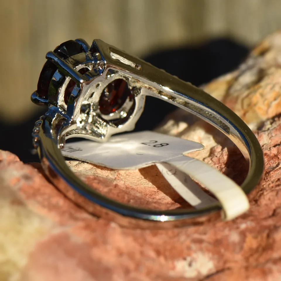 Garnet Ring Sterling Silver 925 - 2