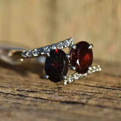 Garnet Ring Sterling Silver 925