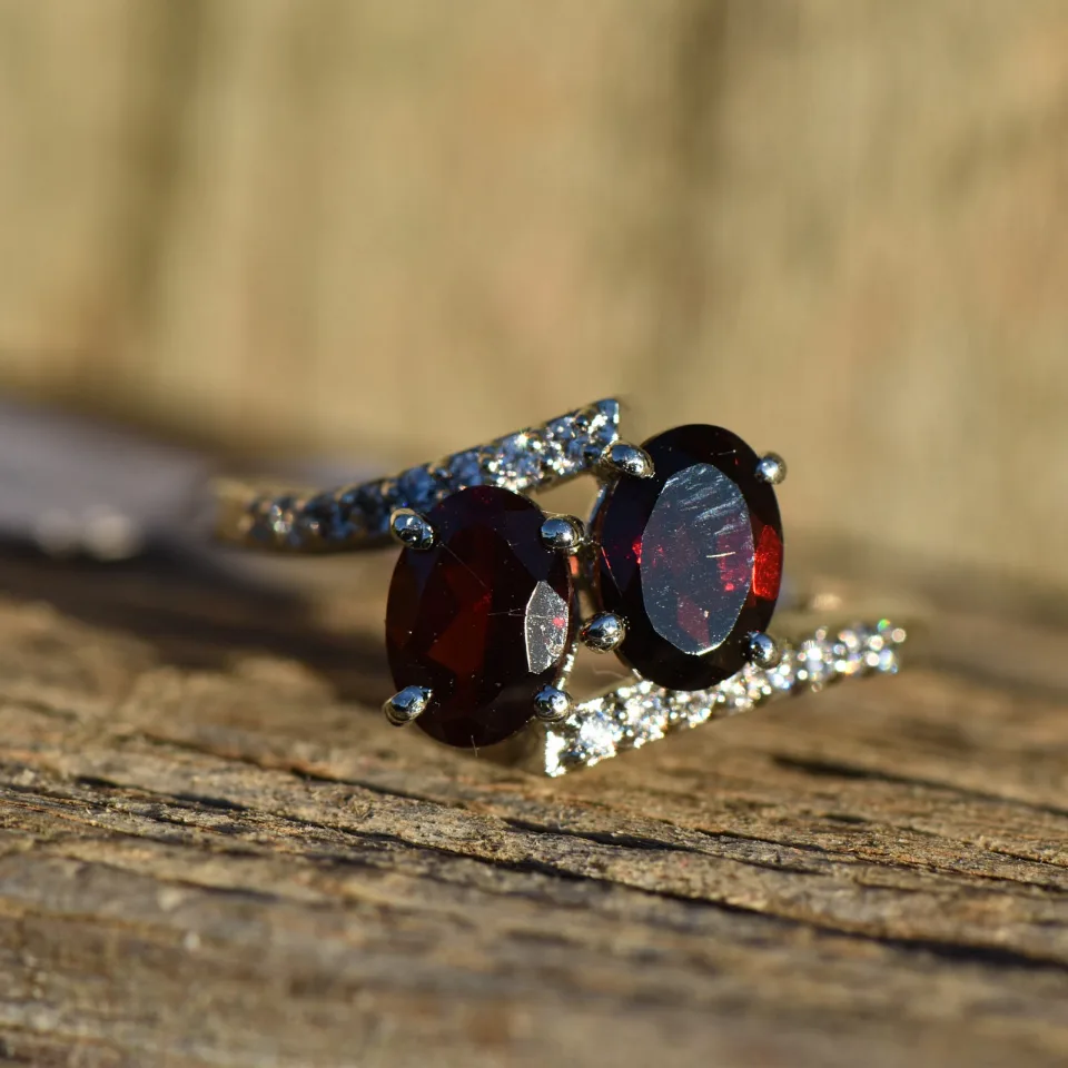 Garnet Ring Sterling Silver 925 - 4