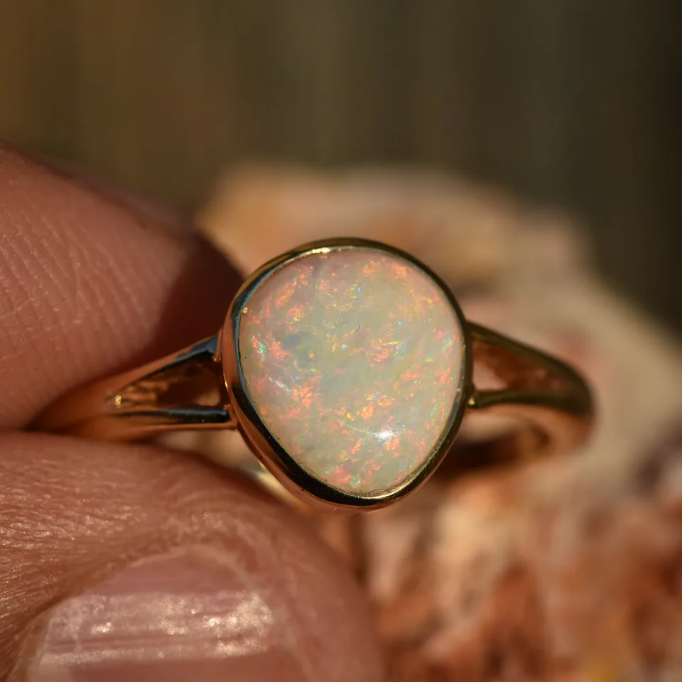 14K Gold Opal Ring - 9