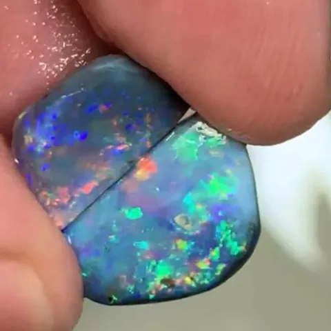 Two Stunning Super Bright Dark Lightning Ridge Rub Opals